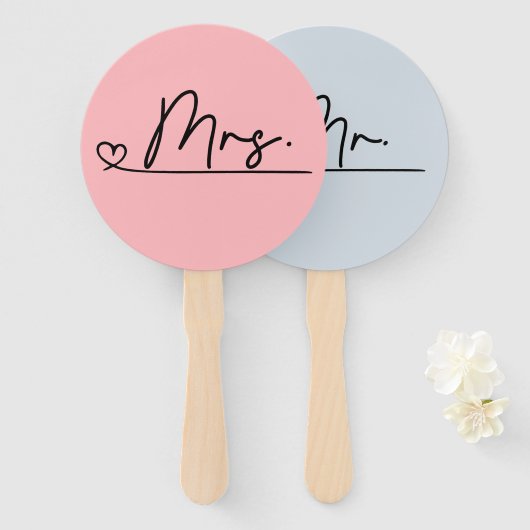 Bride oder Groom Mr. Wedding Game Hand Fan Fächer (Vorne und Hinten)