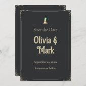 Bride of Frankenstein Save the Date | Gothic Einladung (Vorne/Hinten)