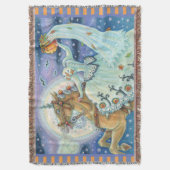 BRIDE OF SLEEPY HOLLOW, UNICORN THROW BLANKET Blue Decke (Vorderseite Vertikal)