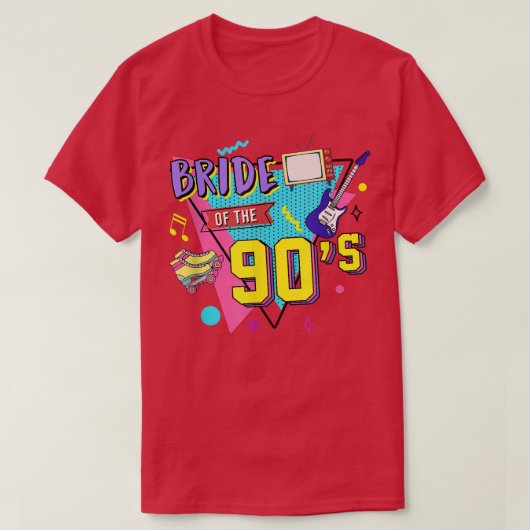 Bride of the 90er Retro 90er Theme Bachelorette Ma T-Shirt (Design vorne)