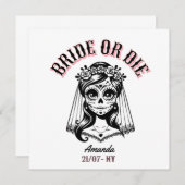 bride or die bachelorette gothic einladung (Vorne/Hinten)