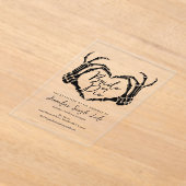 Bride or Die Bachelorette Party Skeleton Heart  Acryleinladungen (Ablage )