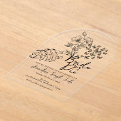 Bride or Die Black Floral Bachelorette Party Acryleinladungen (Ablage )