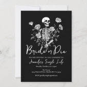 Bride or Die Floral Skeleton Bachelorette Weekend Einladung (Vorderseite)