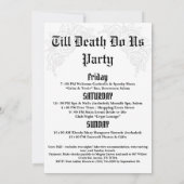 Bride or Die Gothic Skeleton Bachelorette Party Einladung (Rückseite)