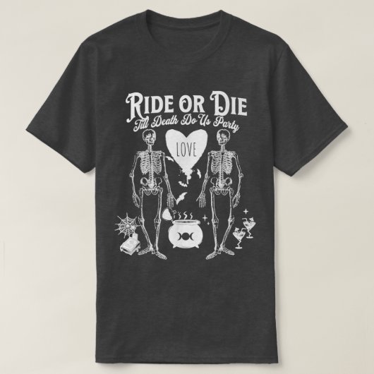 Bride or Die Gothic Witchy Halloween Bachelorette  T-Shirt (Design vorne)