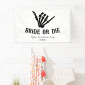Bride or Die Rockstar Skeleton Bachelorette Party Banner (Insitu)