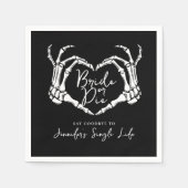 Bride or Die Skeleton Heart Bachelorette Party Serviette (Vorderseite)