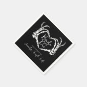 Bride or Die Skeleton Heart Bachelorette Party Serviette (Ecke)