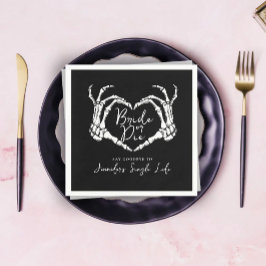 Bride or Die Skeleton Heart Bachelorette Party Serviette