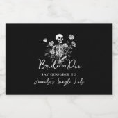 Bride or Die Skeleton Roses Bachelorette Party Alkoholflaschenetikett (Einzelnes Label)