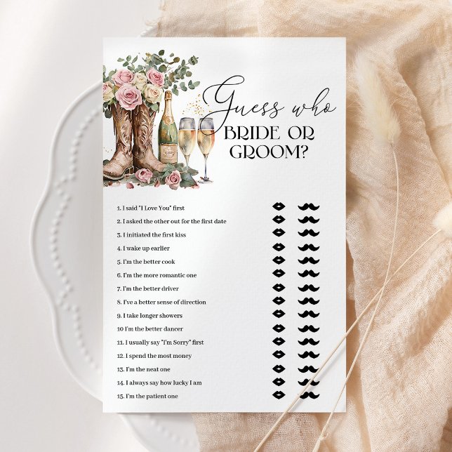 Bride Or Groom Boots and Bubbly Bridal Shower Game (Von Creator hochgeladen)