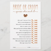 Bride or Groom Guess Who Said It Game (Vorderseite)