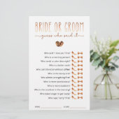 Bride or Groom Guess Who Said It Game (Stehend Vorderseite)