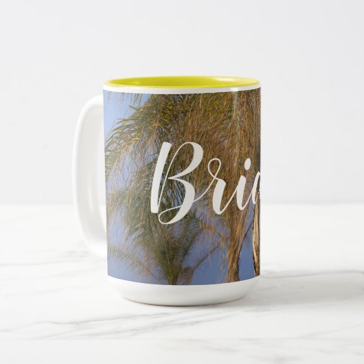 Bride Palm Trees Hochzeiten Tasse (Vorderseite Links)