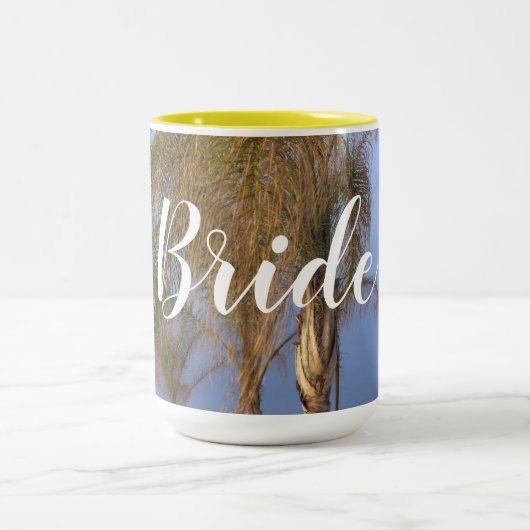Bride Palm Trees Hochzeiten Tasse (Mittel)
