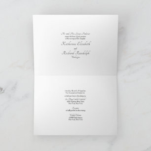 Bride Parents formale White Wedding Card Karte