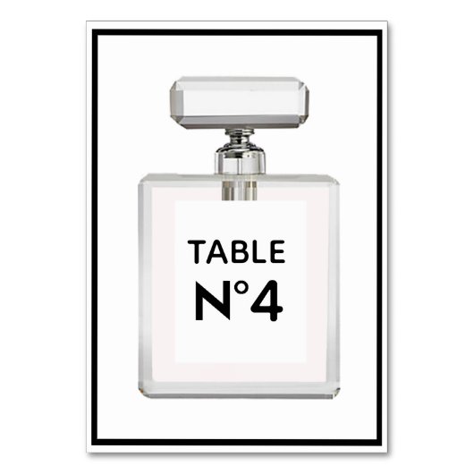 BRIDE Pariser Themendusche Party Tischnummer (Vorderseite)