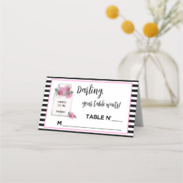 BRIDE Parisian Couture Fair Lady Shower Party Platzkarte