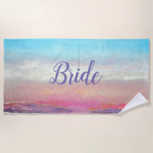 Bride Pastel Beach Sunset | Strandtuch