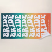 Bride Pastel Gradient Retro Custom Strandtuch (Vorderseite)