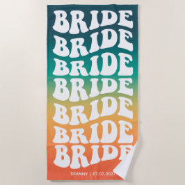 Bride Pastel Gradient Retro Custom Strandtuch