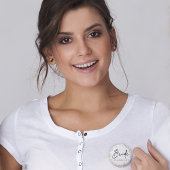 Bride Peach Floral Bachelorette Button