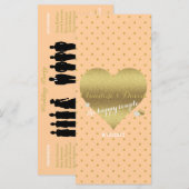 BRIDE Peach & Gold Brautparty Zeremonie Programm (Vorne/Hinten)