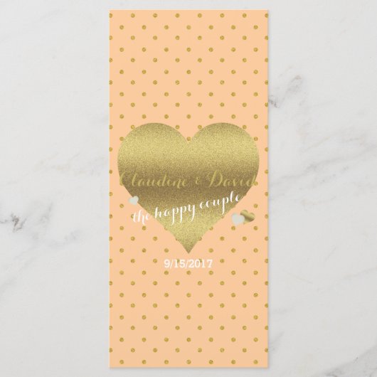 BRIDE Peach & Gold Brautparty Zeremonie Programm (Vorderseite)