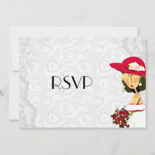 Bride Peacock Feathers Wedding RSVP Einladung