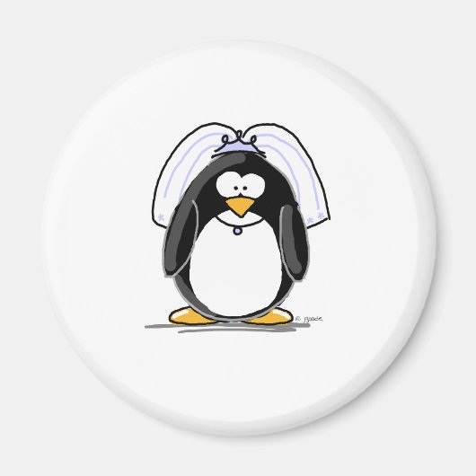 Bride Penguin Magnet (Vorne)