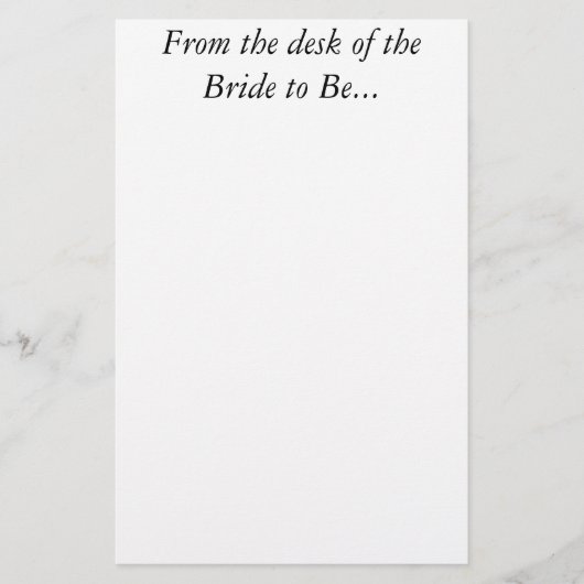 Bride Personal Custom Letter Wedding Stationery Briefpapier (Vorderseite)