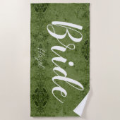 Bride Personalisiert Bachelorette Bride Script Whi Strandtuch (Vorderseite)