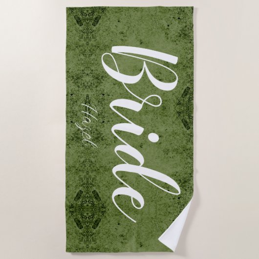 Bride Personalisiert Bachelorette Bride Script Whi Strandtuch (Vorderseite)