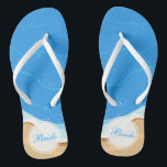 Bride Personalisiert Beach Wedding | Badesandalen<br><div class="desc">Bride Personalisiert Beach Wedding | Flip Flops Für weitere Anpassungen, klicken Sie bitte auf die Schaltfläche "Anpassen" und verwenden Sie unser Design-Tool, um diese Vorlage zu ändern. Wenn die Optionen verfügbar sind, können Sie Text und Bild ändern, indem Sie einfach auf "Text oder Bild hier bearbeiten/entfernen" klicken und Ihr eigenes...</div>