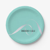 BRIDE Personalisiert Ribbon Brautparty Party Pappteller (Vorderseite)