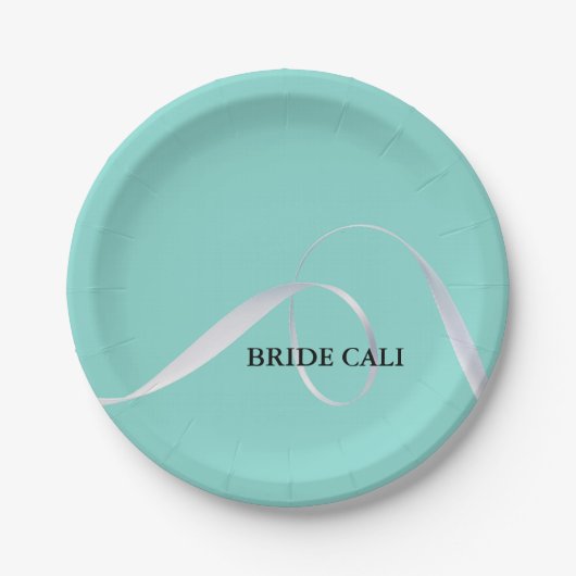 BRIDE Personalisiert Ribbon Brautparty Party Pappteller (Vorderseite)
