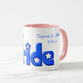 Bride Personalisiert Wedding Blue Tasse (VorderseiteRechts)