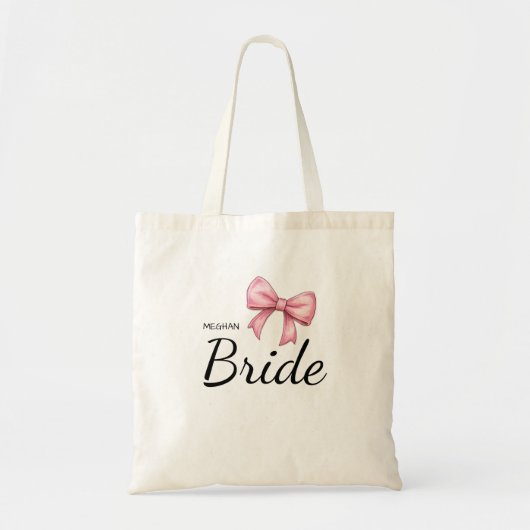 Bride Pink Bow Wedding Tragetasche (Vorne)