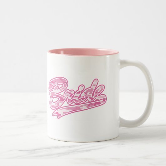 Bride Pink Camouflage Zweifarbige Tasse (Rechts)