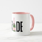 Bride Pink Champagne Bachelorette Tasse (VorderseiteRechts)