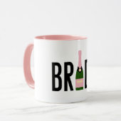 Bride Pink Champagne Bachelorette Tasse (Vorderseite Links)