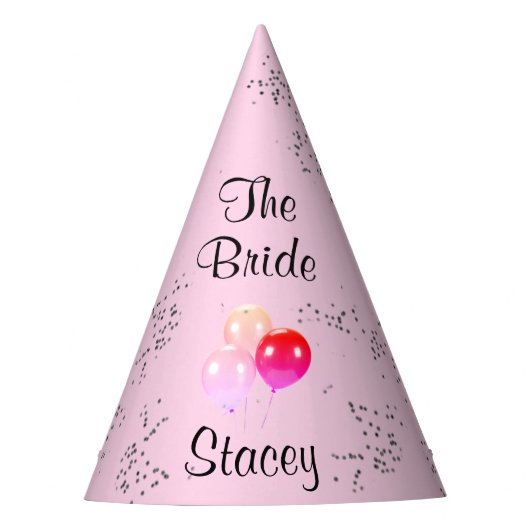 Bride Pink Dusche / Bachellorette Party Hat Partyhütchen (Vorderseite)