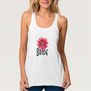 Bride Pink Gerbera Daisy Wedding Tank Top