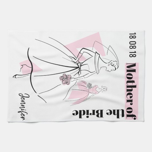 Bride Pink Group Mutter von Bride Geschirrtuch (Horizontal)
