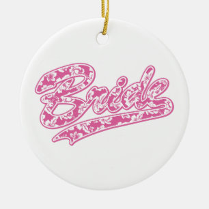 Bride Pink Hibiskus Keramik Ornament