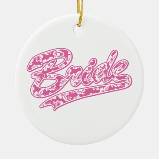 Bride Pink Hibiskus Keramik Ornament (Vorne)