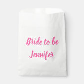 Bride Pink Individuelle Name Wedding Bachelorette Geschenktütchen (Vorderseite)
