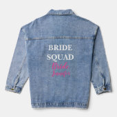 Bride Pink Individuelle Name Wedding Bachelorette Jeansjacke (Rückseite)
