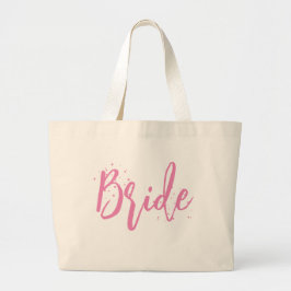 Bride Pink Niedlich Fun Kalligrafie Einfache Skrip Jumbo Stoffbeutel
